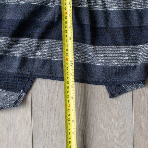 Navy striped open-in-the-front sweater Size Small - Picture 9 of 9